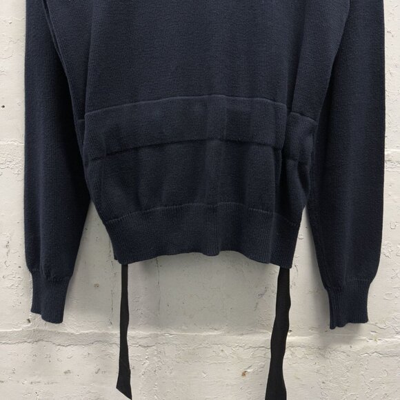 DRIES VAN NOTEN Navy Cotton Zip Up Cardigan - Picture 6 of 10